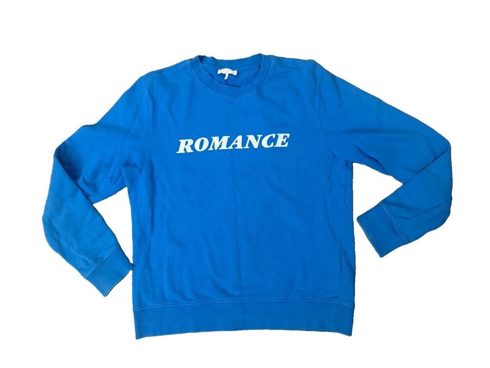Sandro Paris Men’s Blue ROMANCE Graphic Crewneck Sweatshirt Size 1 Small